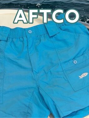 AFTCO Men’s Aqua Original Cargo Short with Fish Logo